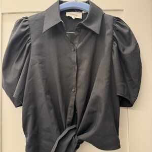 Ba&sh Black Puff Sleeve Women's Top